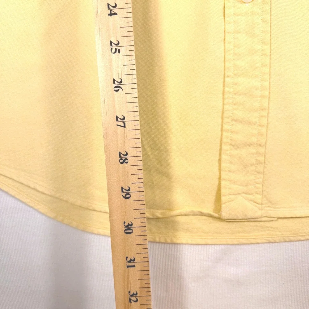 Ralph Lauren Button Down Shirt Large Yellow Cotton Oxford Long Sleeve Pony Logo